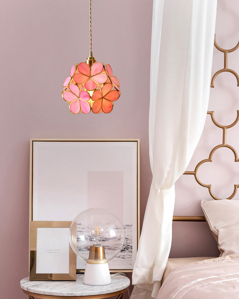 Art Deco Stained Glass Flower Pendant Light – LM1063