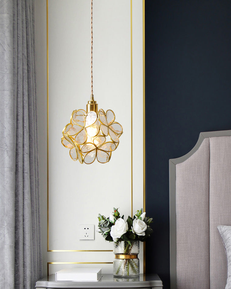 Art Deco Stained Glass Flower Pendant Light – LM1063