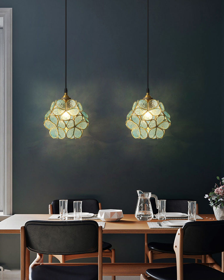 Art Deco Stained Glass Flower Pendant Light – LM1063
