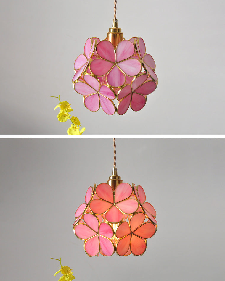 Art Deco Stained Glass Flower Pendant Light – LM1063