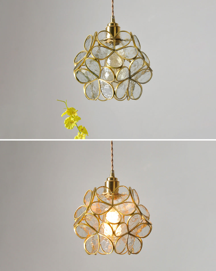 Art Deco Stained Glass Flower Pendant Light – LM1063