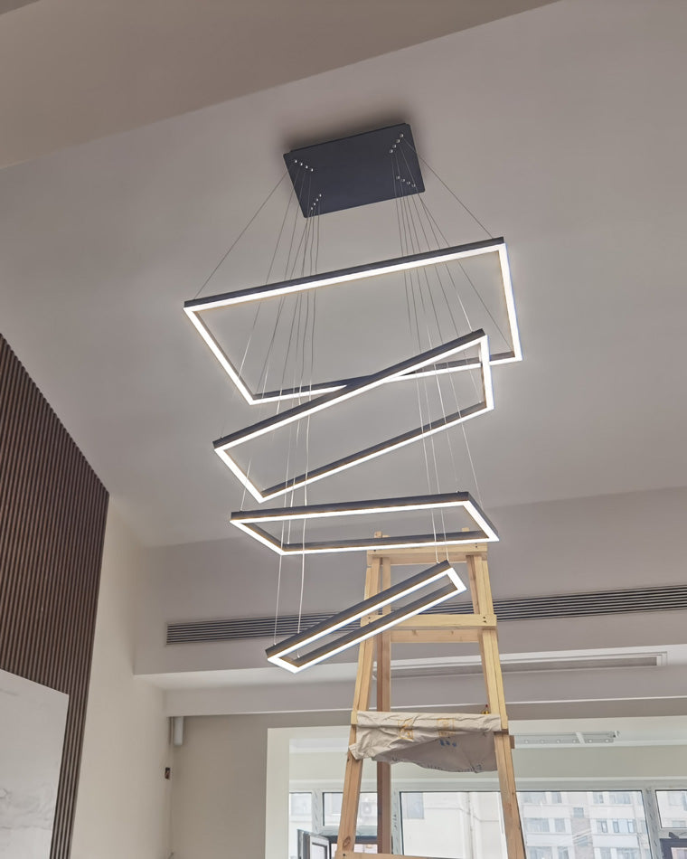 Tiered Rectangular LED Chandelier - LM1031 - Lumora