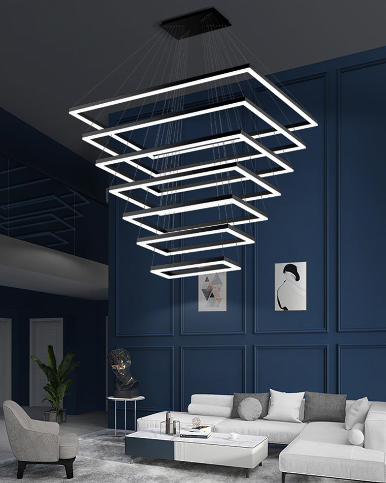 Tiered Rectangular LED Chandelier - LM1031 - Lumora