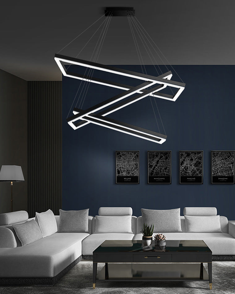 Tiered Rectangular LED Chandelier - LM1031 - Lumora
