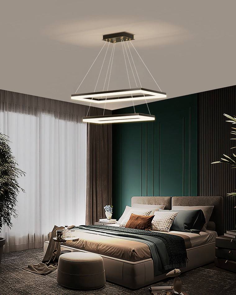 Tiered Rectangular LED Chandelier - LM1031 - Lumora