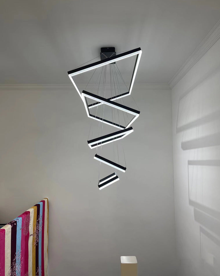 Tiered Rectangular LED Chandelier - LM1031 - Lumora