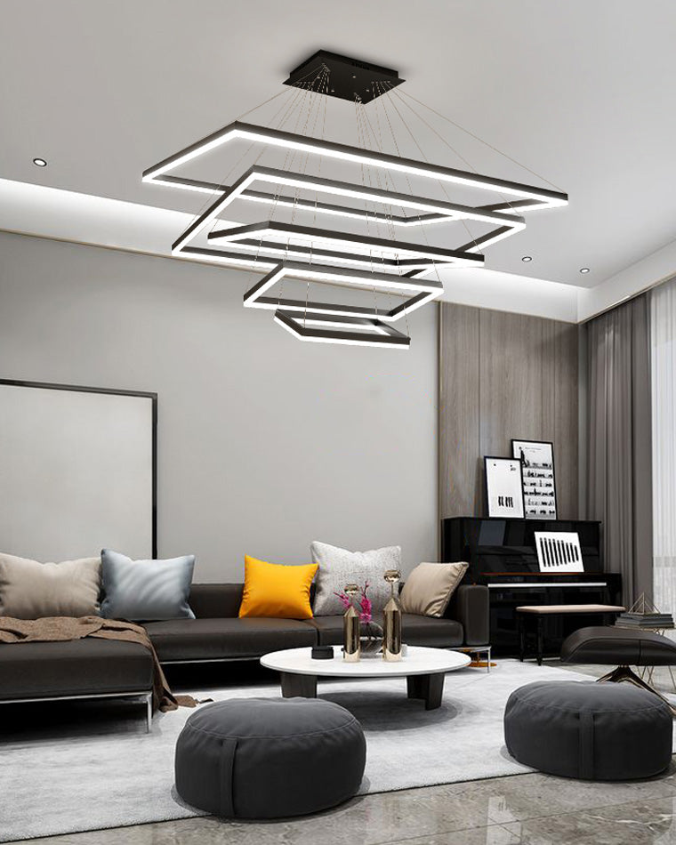 Tiered Rectangular LED Chandelier - LM1031 - Lumora