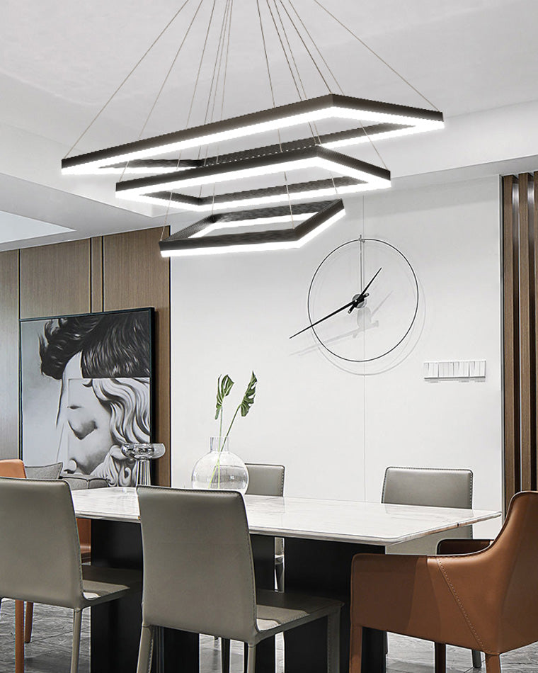 Tiered Rectangular LED Chandelier - LM1031 - Lumora