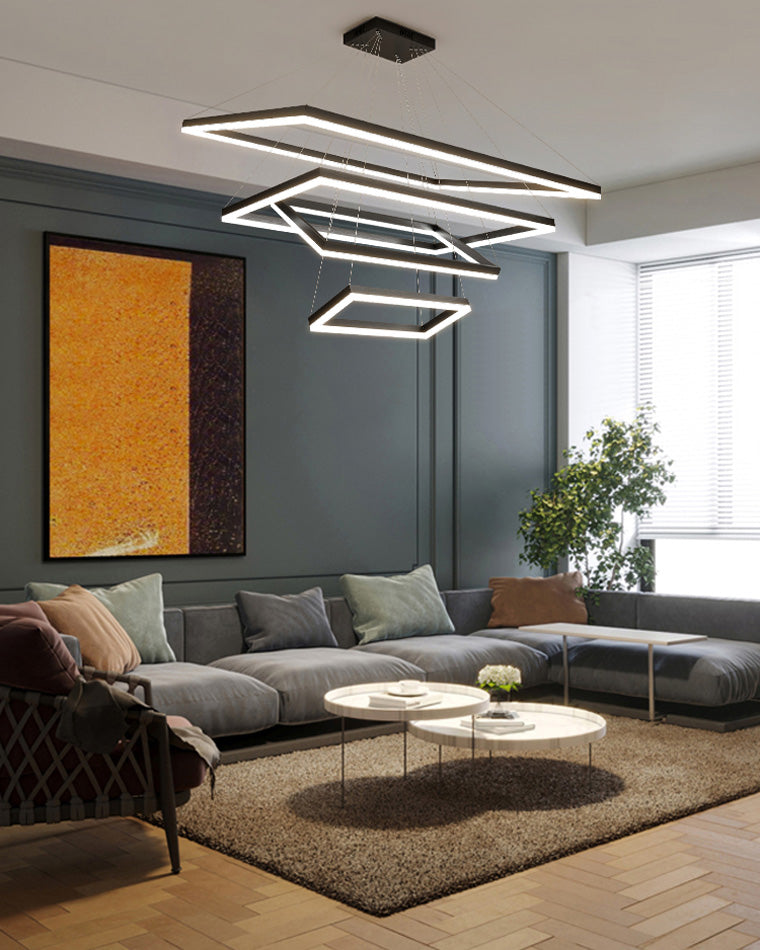 Tiered Rectangular LED Chandelier - LM1031 - Lumora