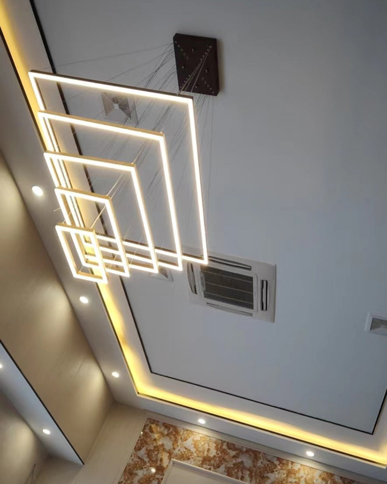 Tiered Rectangular LED Chandelier - LM1031 - Lumora