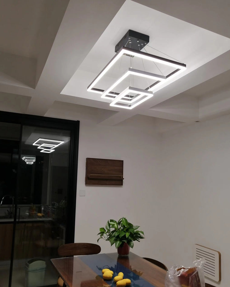 Tiered Rectangular LED Chandelier - LM1031 - Lumora