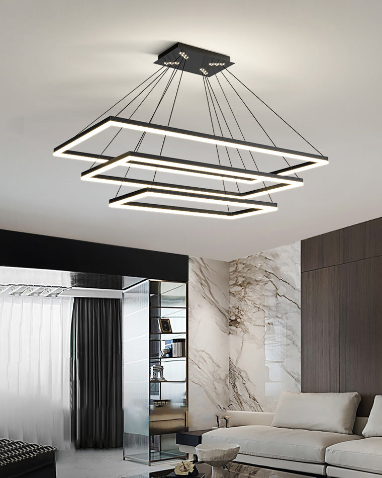 Tiered Rectangular LED Chandelier - LM1031 - Lumora