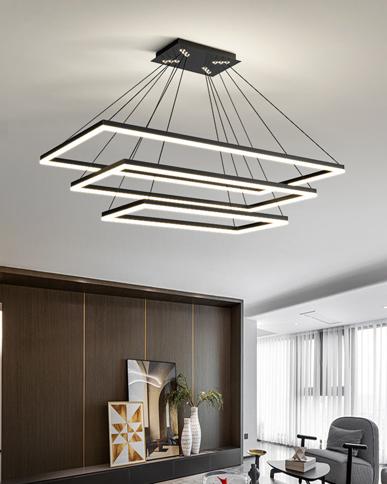 Tiered Rectangular LED Chandelier - LM1031 - Lumora