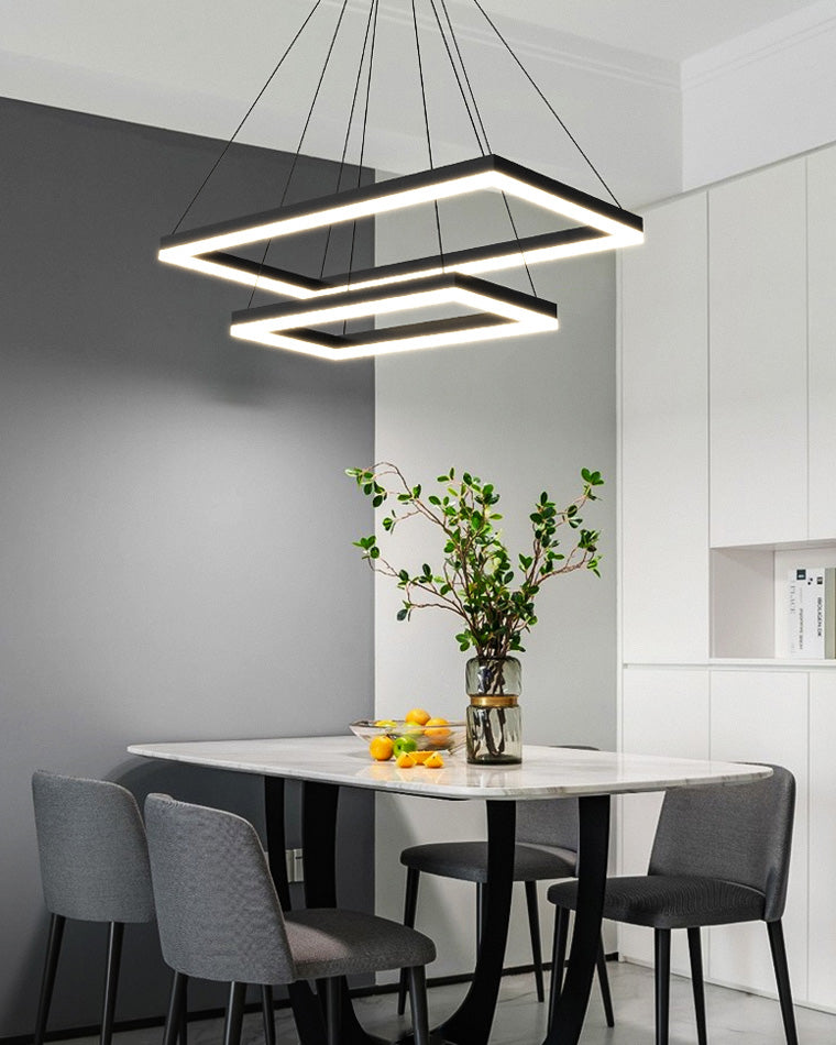 Tiered Rectangular LED Chandelier - LM1031 - Lumora