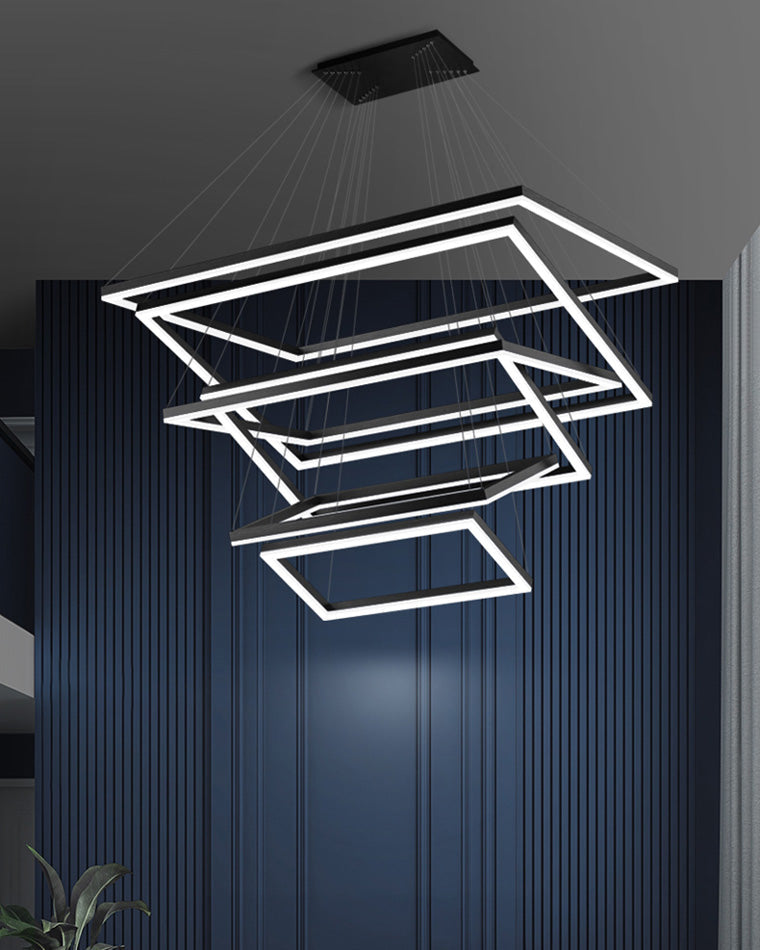 Tiered Rectangular LED Chandelier - LM1031 - Lumora