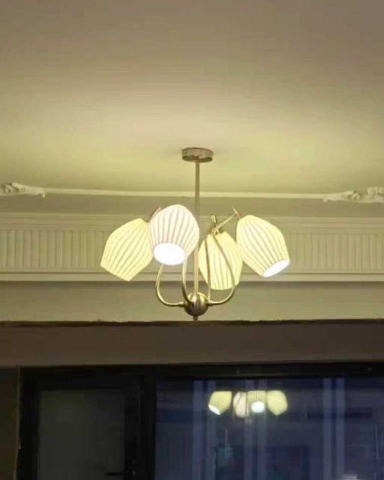 Luxury Modern Copper Chandelier with Frosted Glass Shades - LM1072 - Lumora