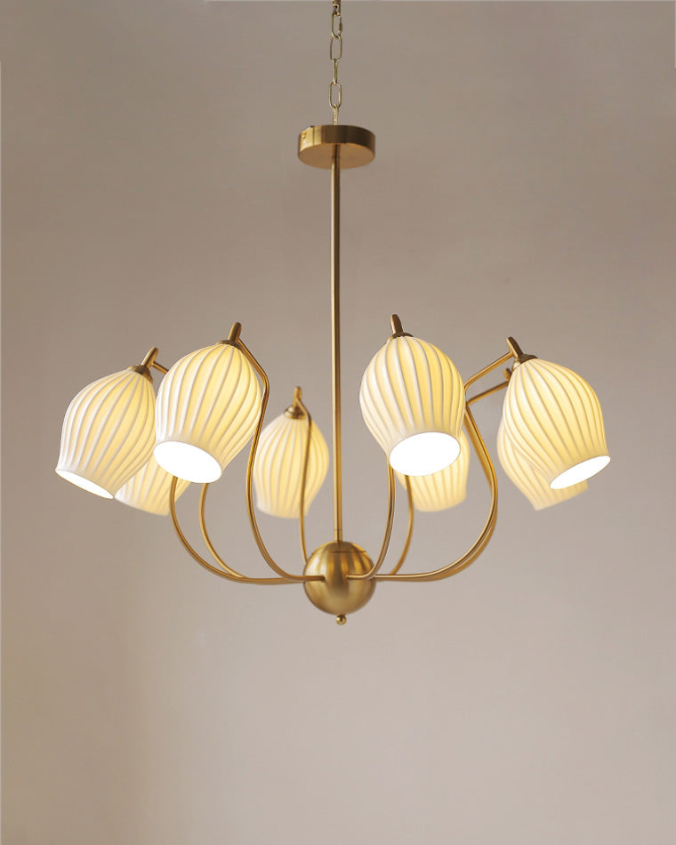 Luxury Modern Copper Chandelier with Frosted Glass Shades - LM1072 - Lumora