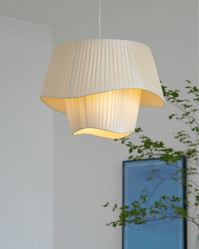 Modern White Fabric Pendant Light - LM1122
