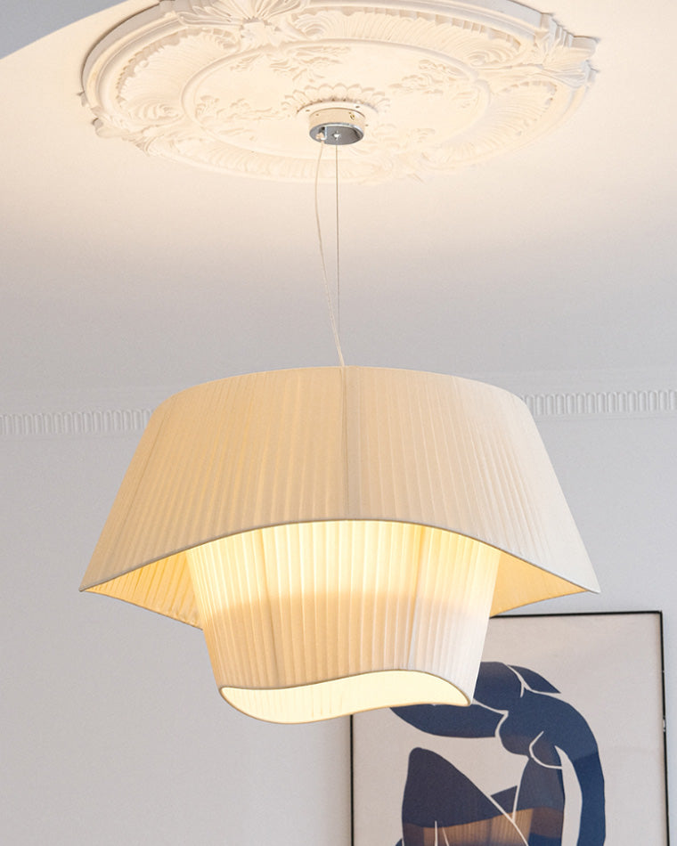 Modern White Fabric Pendant Light - LM1122