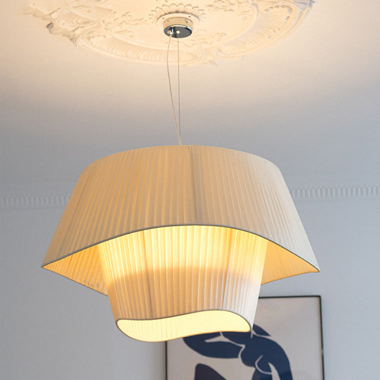 Modern White Fabric Pendant Light - LM1122