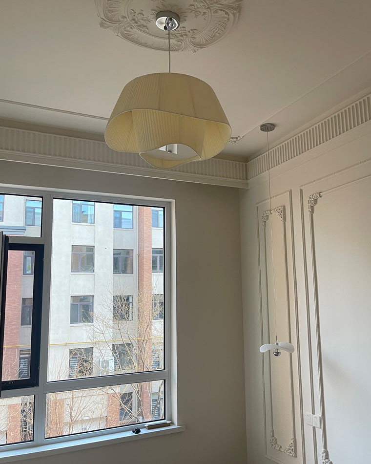 Modern White Fabric Pendant Light - LM1122