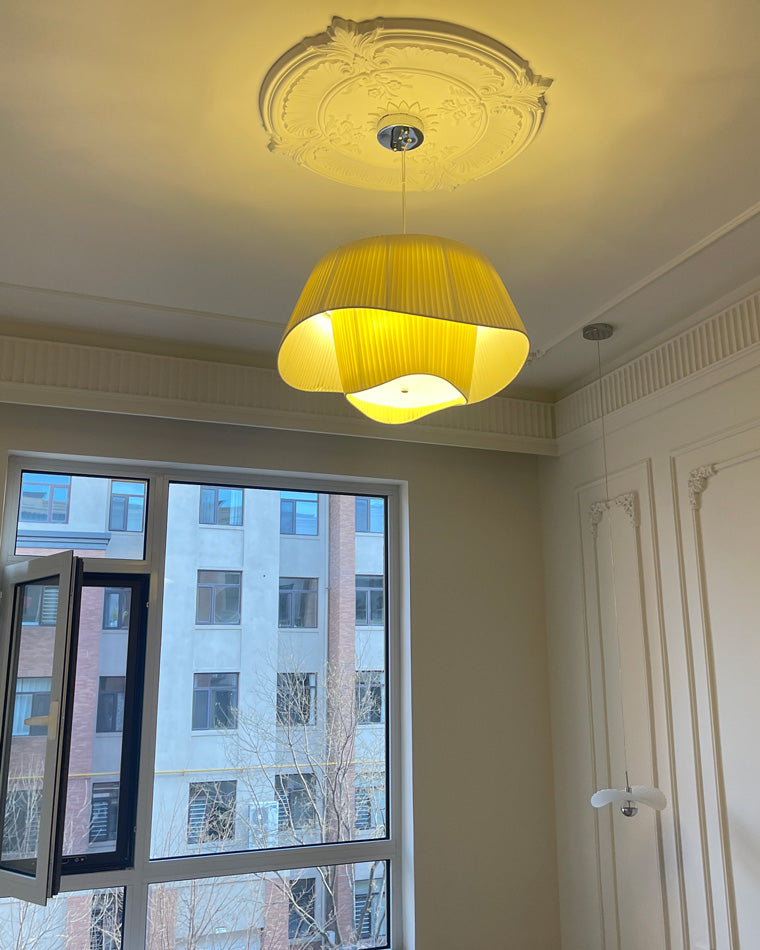 Modern White Fabric Pendant Light - LM1122