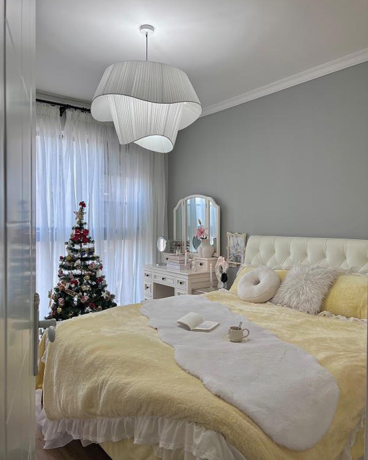 Modern White Fabric Pendant Light - LM1122