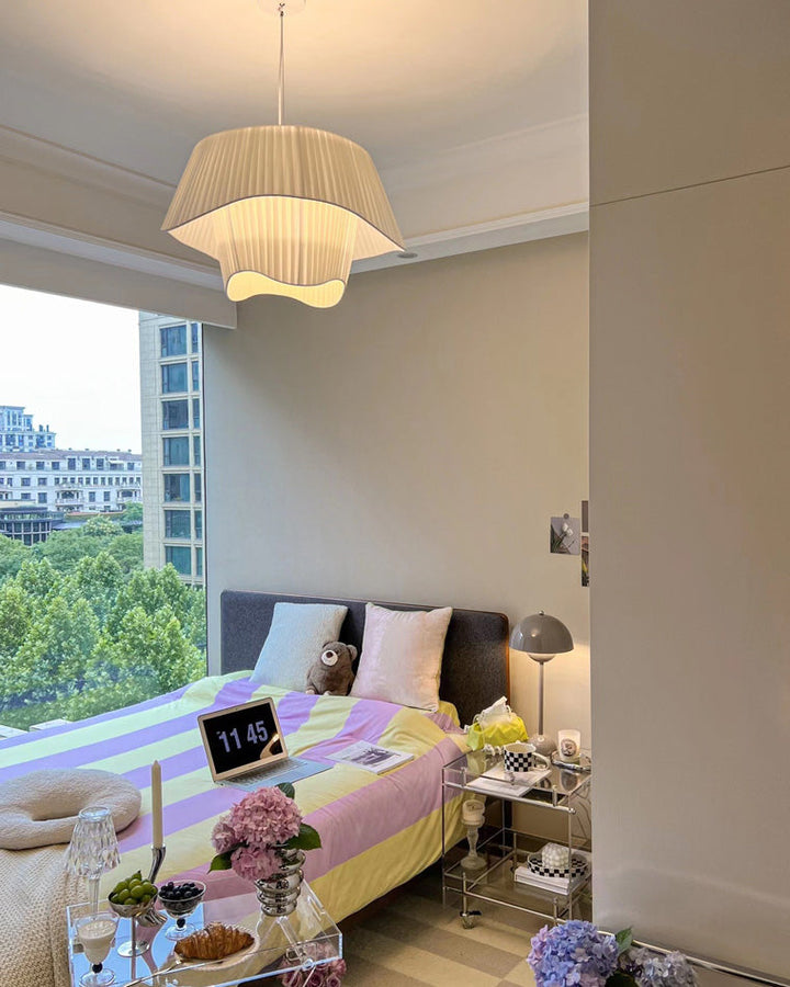 Modern White Fabric Pendant Light - LM1122
