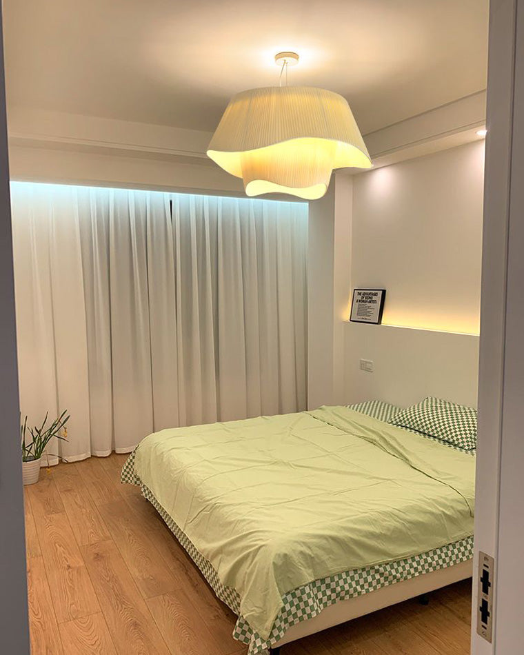 Modern White Fabric Pendant Light - LM1122
