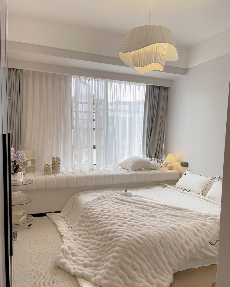 Modern White Fabric Pendant Light - LM1122