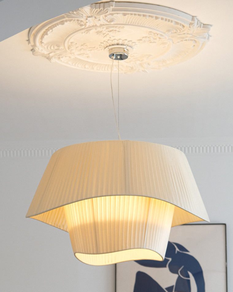 Modern White Fabric Pendant Light - LM1122