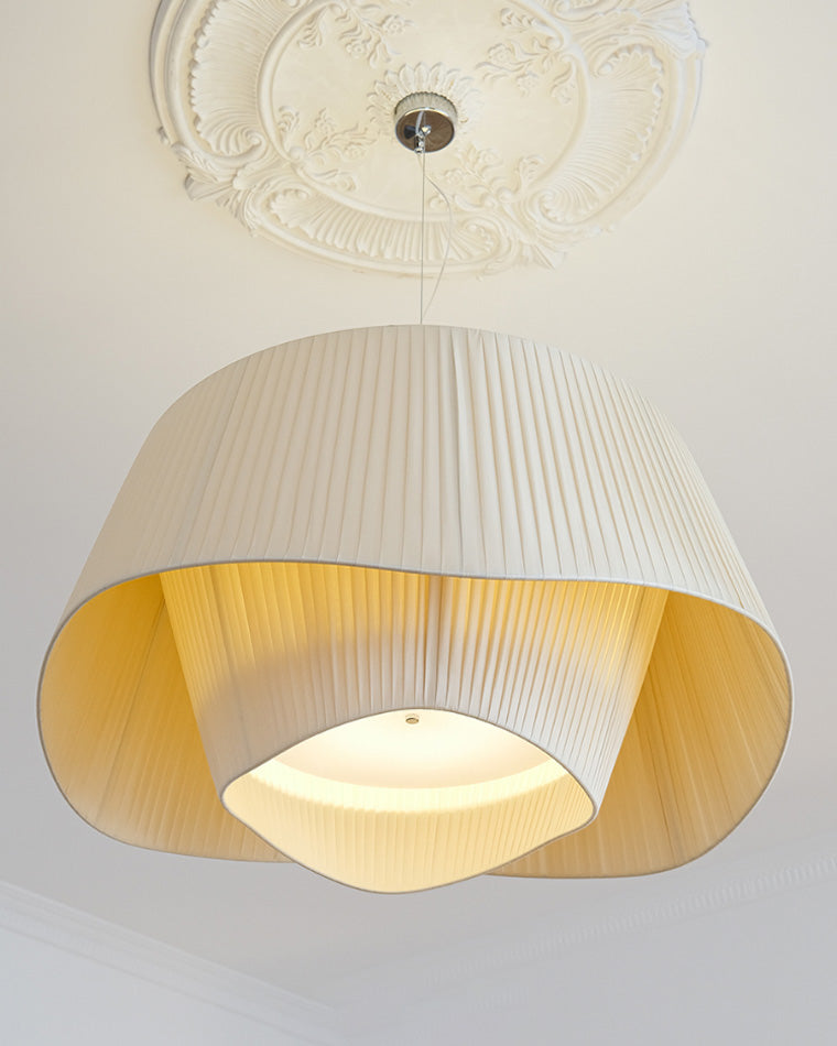Modern White Fabric Pendant Light - LM1122