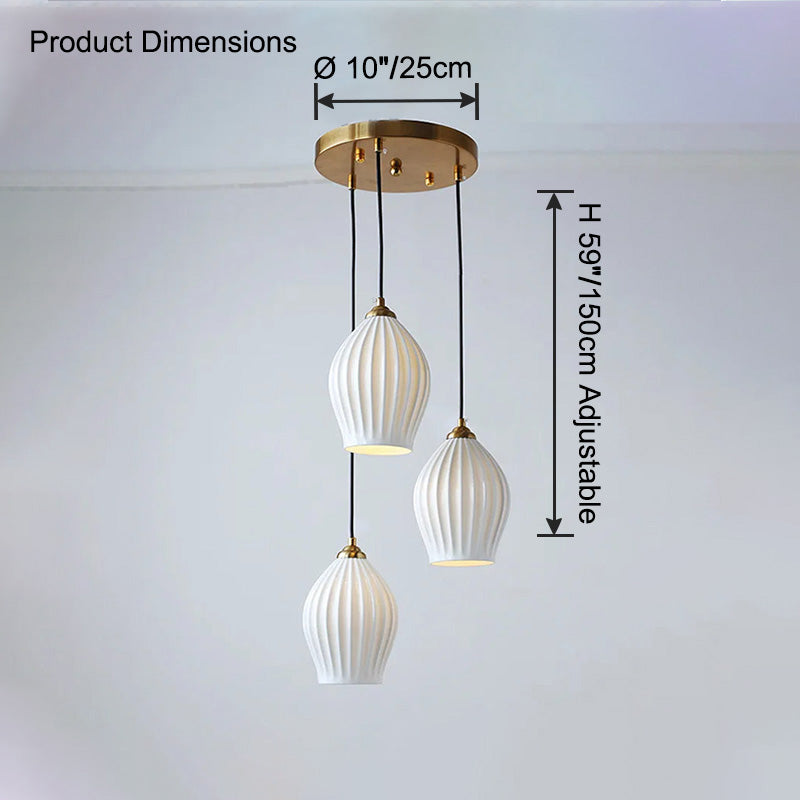 Aurora Luxe Ribbed Ceramic Pendant Light - LM1084 - Lumora