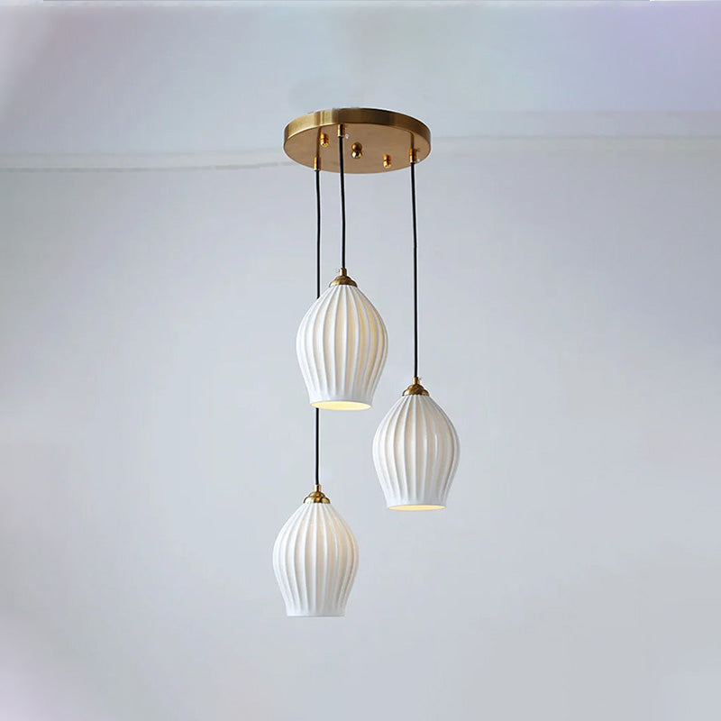 Aurora Luxe Ribbed Ceramic Pendant Light - LM1084 - Lumora