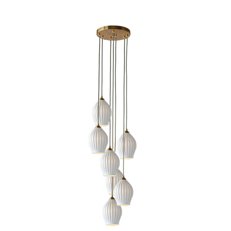 Aurora Luxe Ribbed Ceramic Pendant Light - LM1084 - Lumora