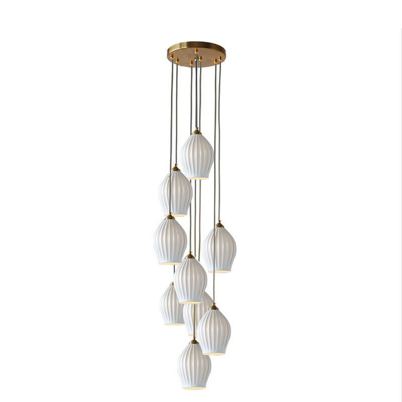 Aurora Luxe Ribbed Ceramic Pendant Light - LM1084 - Lumora