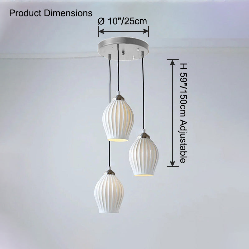 Aurora Luxe Ribbed Ceramic Pendant Light - LM1084 - Lumora