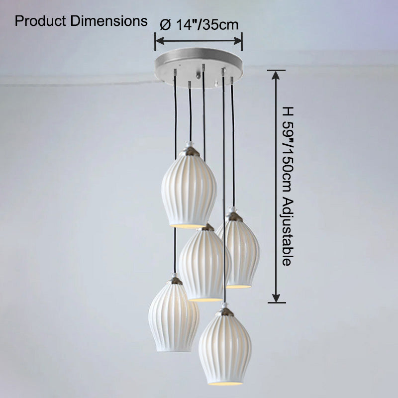 Aurora Luxe Ribbed Ceramic Pendant Light - LM1084 - Lumora