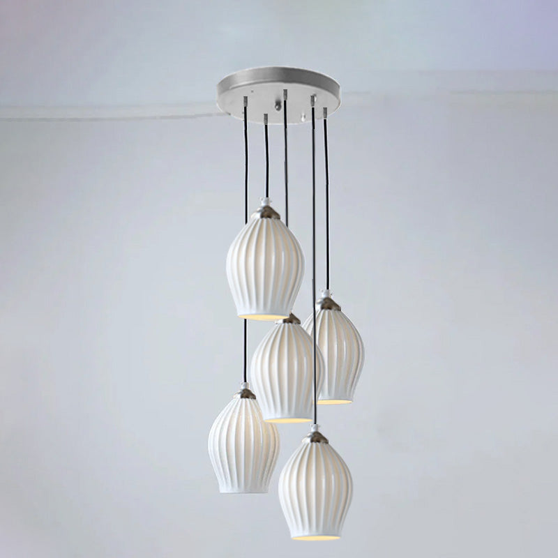 Aurora Luxe Ribbed Ceramic Pendant Light - LM1084 - Lumora