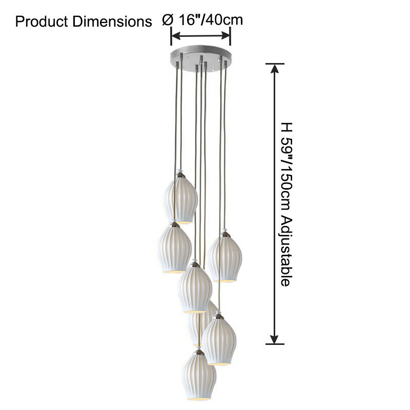Aurora Luxe Ribbed Ceramic Pendant Light - LM1084 - Lumora