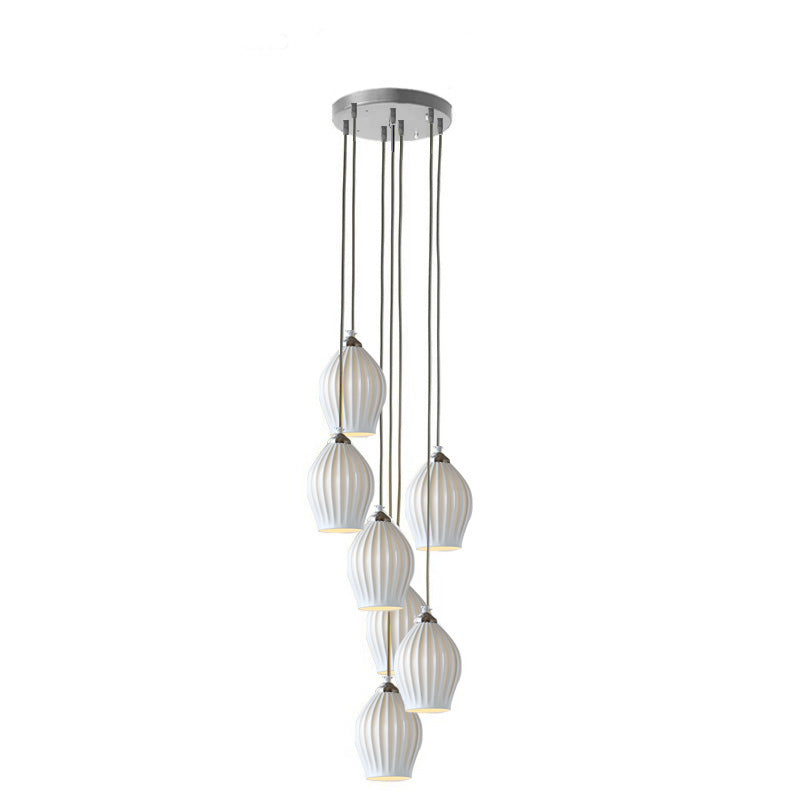 Aurora Luxe Ribbed Ceramic Pendant Light - LM1084 - Lumora