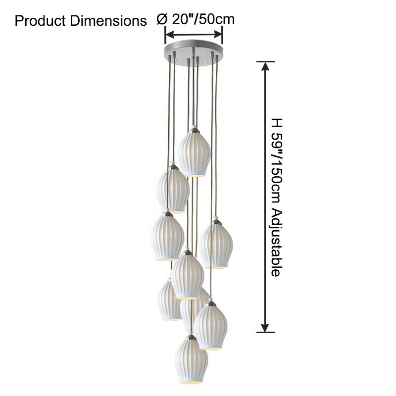 Aurora Luxe Ribbed Ceramic Pendant Light - LM1084 - Lumora