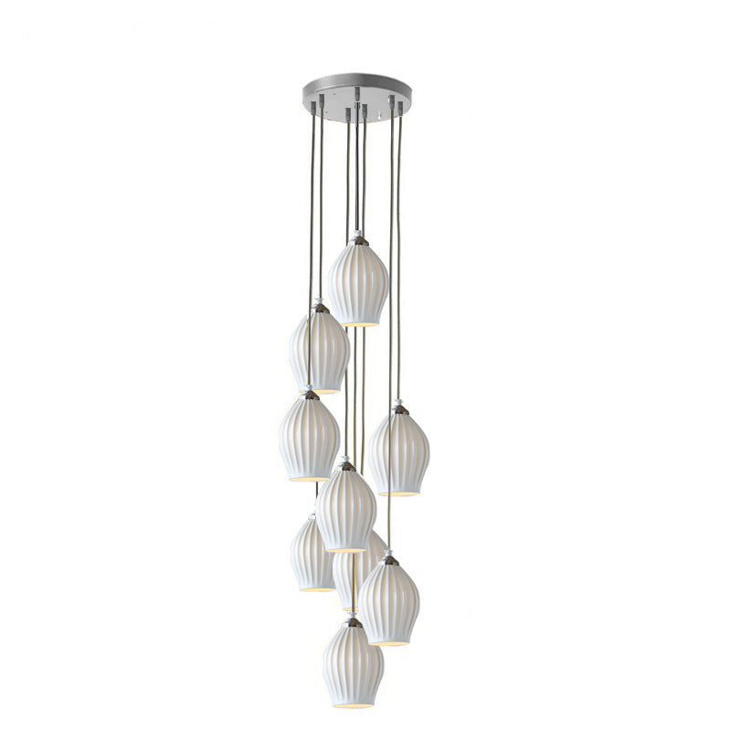 Aurora Luxe Ribbed Ceramic Pendant Light - LM1084 - Lumora