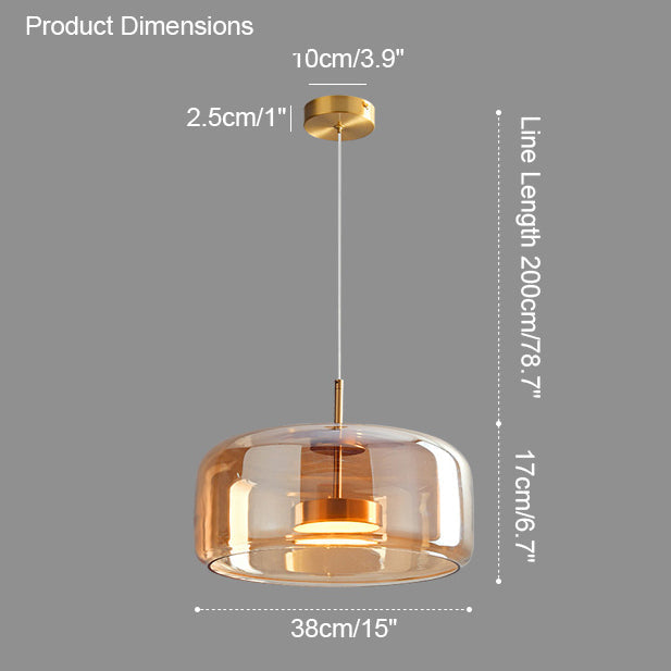 Drum Blown Glass Pendant Light - LM1030