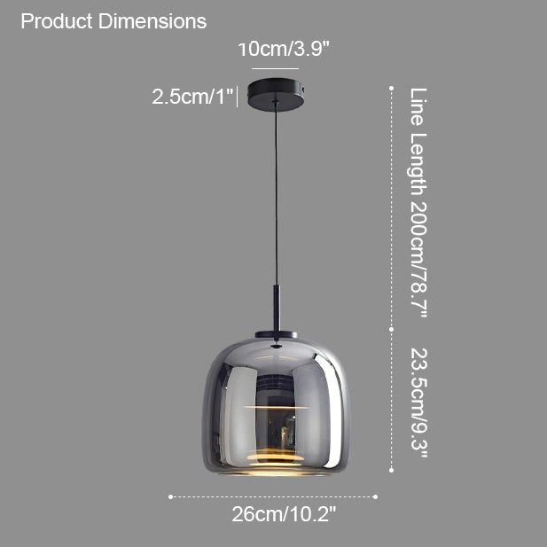 Drum Blown Glass Pendant Light - LM1030