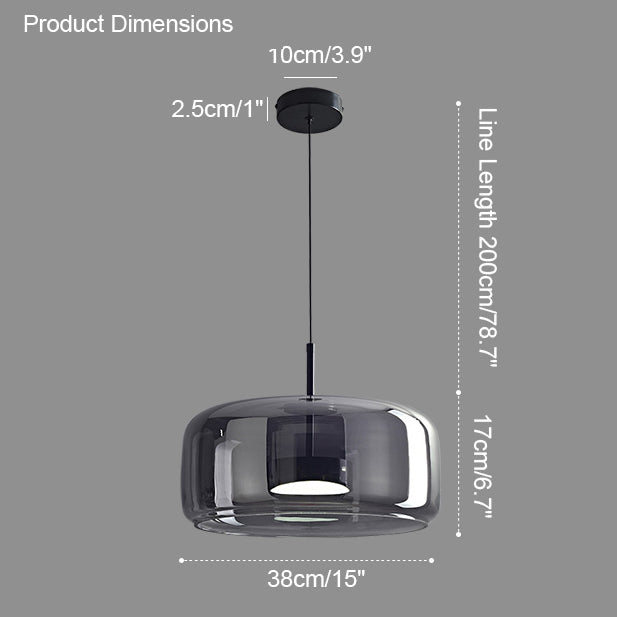 Drum Blown Glass Pendant Light - LM1030