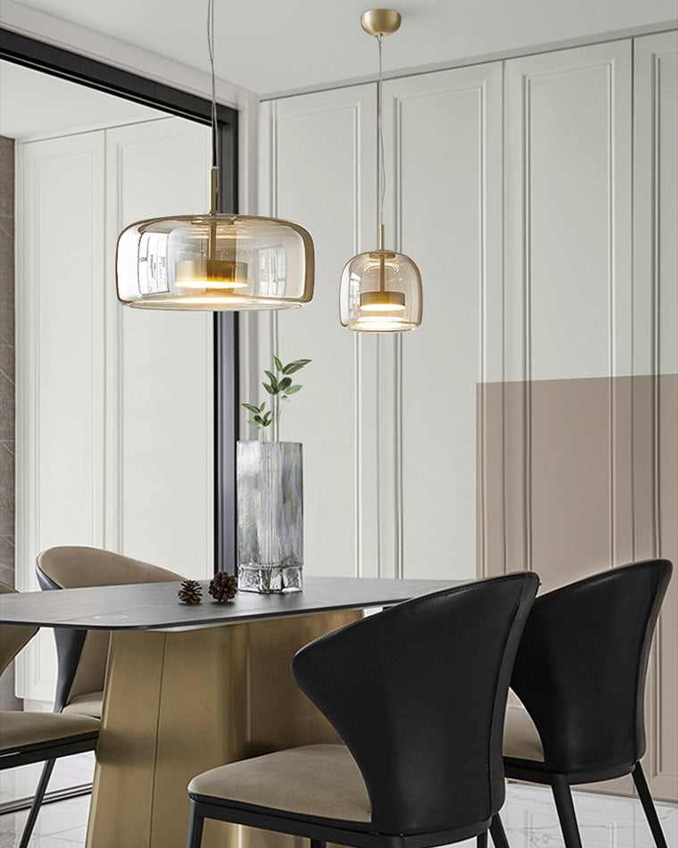 Drum Blown Glass Pendant Light - LM1030