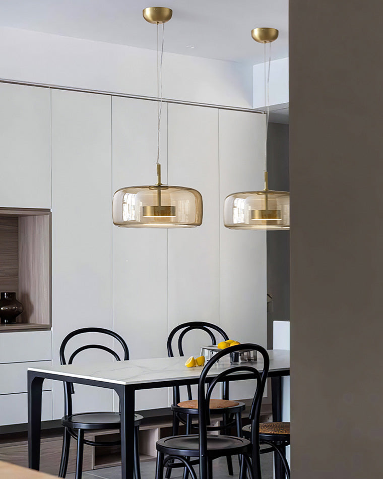 Drum Blown Glass Pendant Light - LM1030