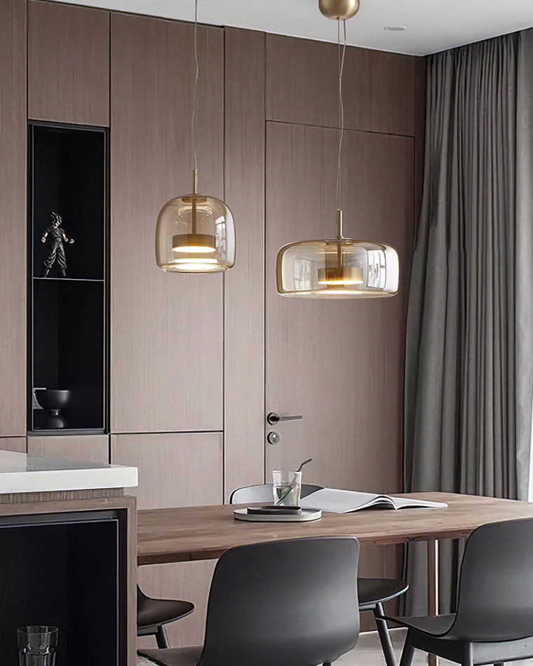 Drum Blown Glass Pendant Light - LM1030