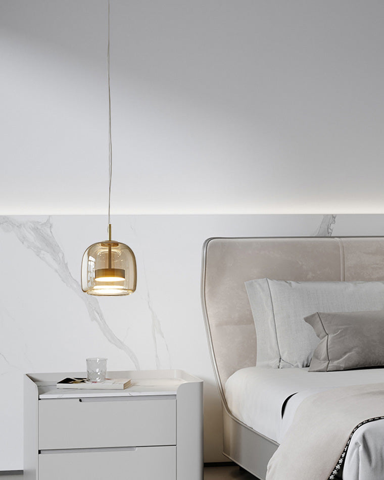 Drum Blown Glass Pendant Light - LM1030